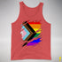 LGBTQ Progress Pride Flag Ripped Reveal Premium Tank Top - Red Triblend